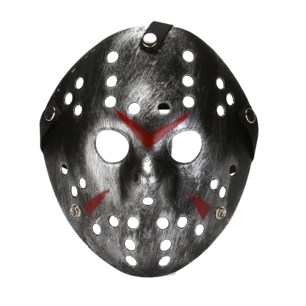 Máscara do Jason de Sexta-Feira 13. Máscara de Halloween Máscara Assustadora para Carnaval Acessório de Fantasia do Jason de Sexta-Feira 13. Máscara de Hóquei preto brilhante