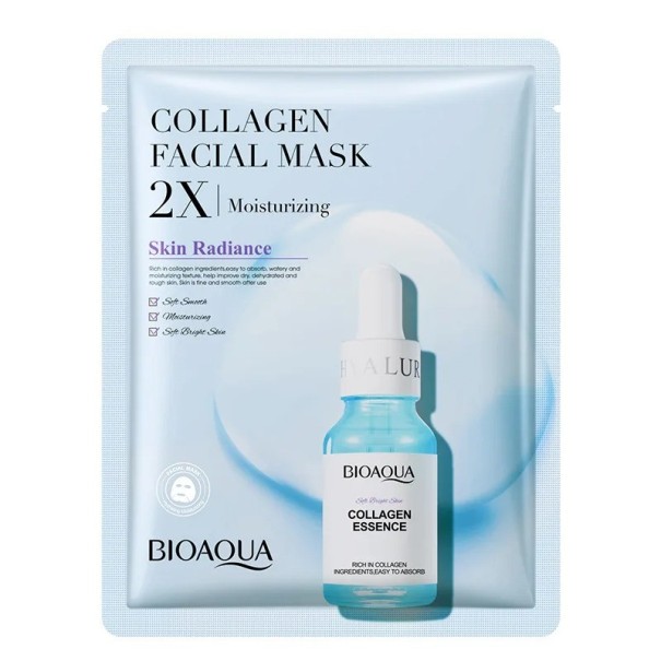 Máscara facial de colágeno desechable Mascarilla hidratante para alisar y nutrir el rostro con colágeno 20 unidades 1