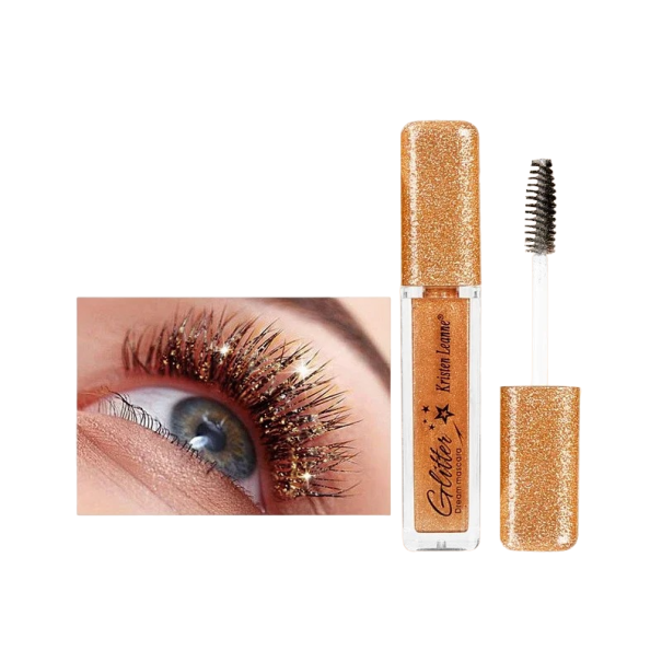 Mascara Glitterata a Asciugatura Rapida Mascara Waterproof a Lunga Durata con Glitter Mascara Diamante Lucido per Ciglia Folte oro