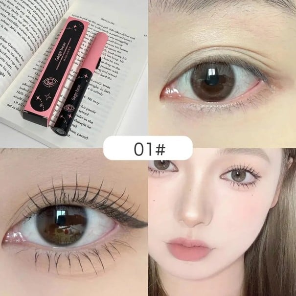 Mascara met kam voor een precieze scheiding en highlighting van de wimpers, gelijkmatige applicatie zonder klontering voor een natuurlijke zwart