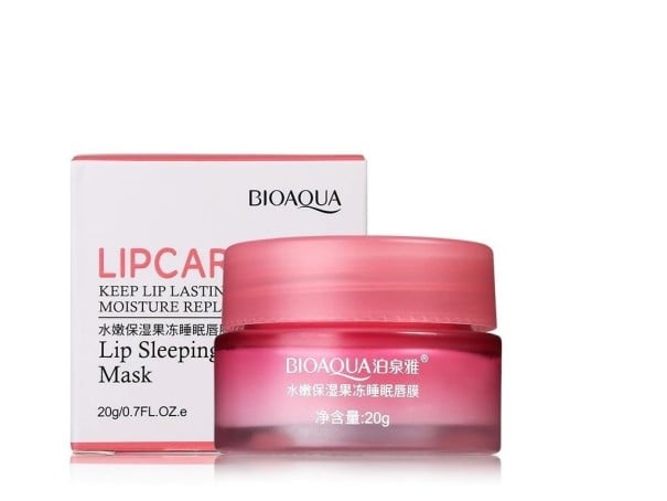 Máscara nocturna para labios con aroma a fresa Cuidado hidratante y nutritivo para unos labios hermosos y llenos Tarro de 20 g incluyendo pincel 1