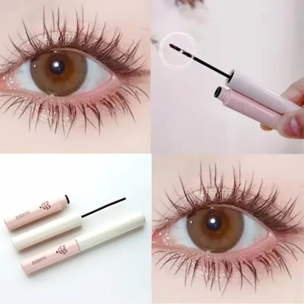 Mascara pour allonger et volumiser les cils avec choix de couleur noire ou brune pour un look naturel effet longue durée sans bavure marron