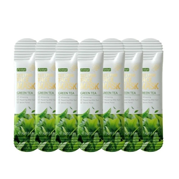 Mascarilla blanqueadora con extracto de té verde Mascarilla regeneradora con té verde Mascarilla facial antiarrugas 3 g 7 uds 1