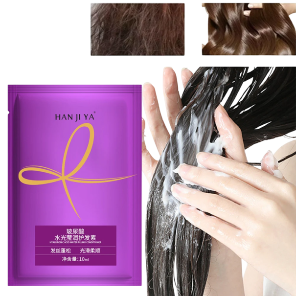 Mascarilla capilar morada 10 ml Neutralización de tonos amarillos Nutrición y brillo con glicerina, aminoácidos y vitamina B5 Cuidado para cabello 1