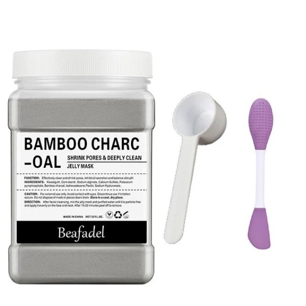 Mascarilla facial despegable con gelatina Mascarilla facial antienvejecimiento en gel Mascarilla facial revitalizante Mascarilla facial hidratante en polvo con extractos de plantas 650 g Bamboo charcoal