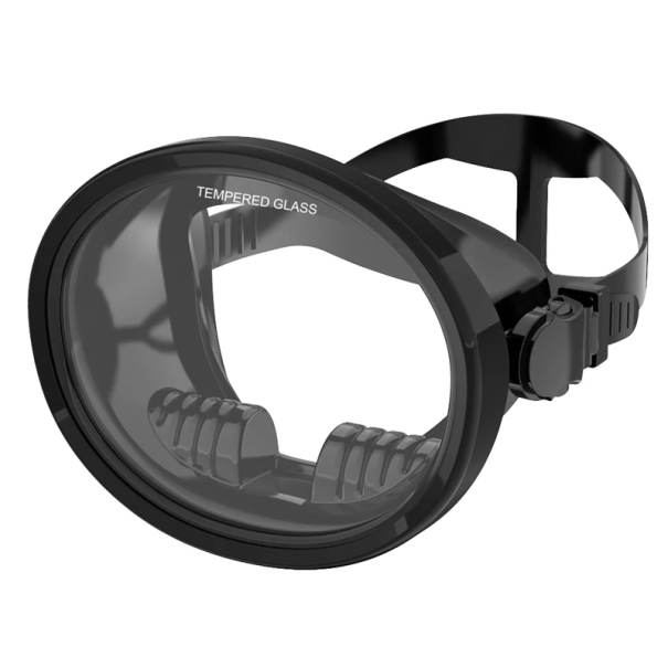 Maschera subacquea ovale 16,3 x 13,5 cm Vetro temperato Guarnizione in silicone Maschera per occhi e naso per snorkeling e avventure sottomarine nero