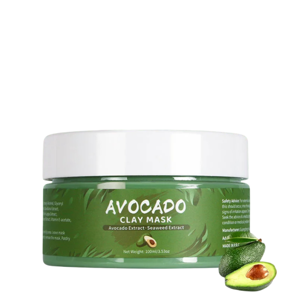 Maschera viso di fango argilloso 100 ml con avocado Maschera idratante per punti neri Maschera schiarente Trattamento profondo di fango per la pelle 1