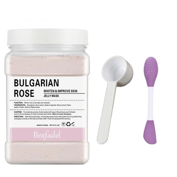 Maschera viso peel-off in gelatina Maschera viso anti-invecchiamento Maschera viso rivitalizzante in polvere Maschera peel-off idratante con estratti vegetali 200 g Bulgarian Rose