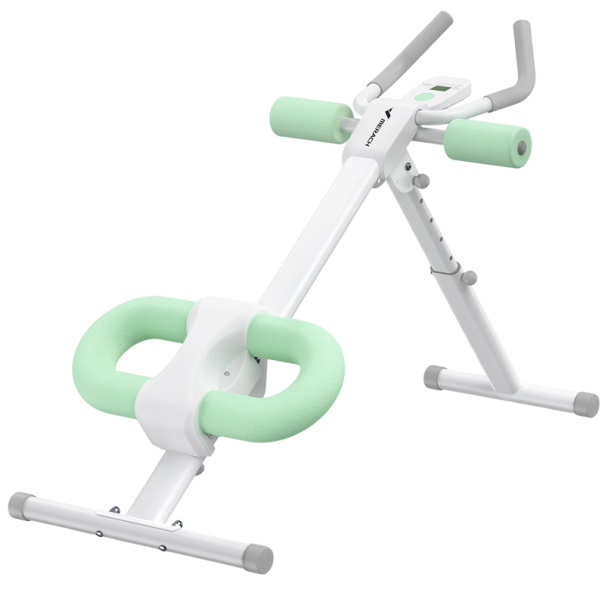 Mașină de exerciții ajustabilă pentru mușchii abdominali și fesieri cu display LCD, 2 înclinații și 5 înălțimi, capacitate de până la 200 kg, pliabilă, exerciții acasă verde