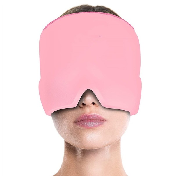 Masker tegen migraine en hoofdpijn roze