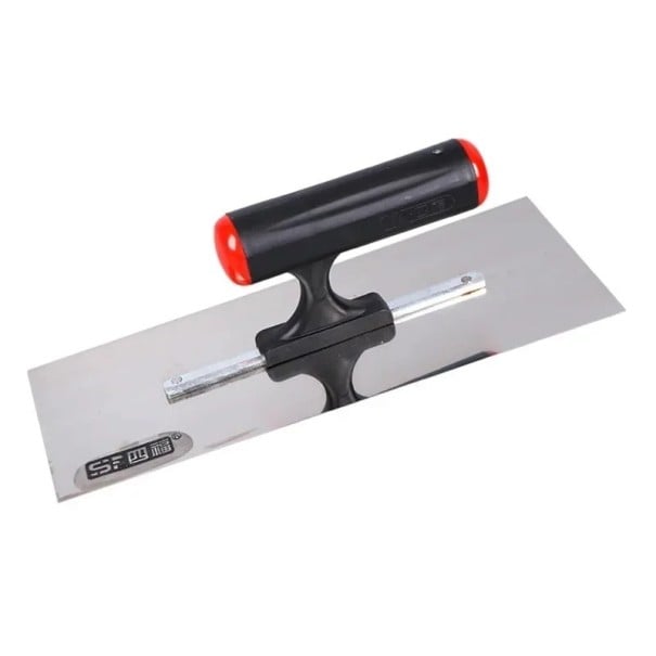 Mason's Trowel for Plastering and Cement 8.8 × 25 × 9.8 cm Steel Trowel for Plaster and Floor Finishing Black Red Handle 1