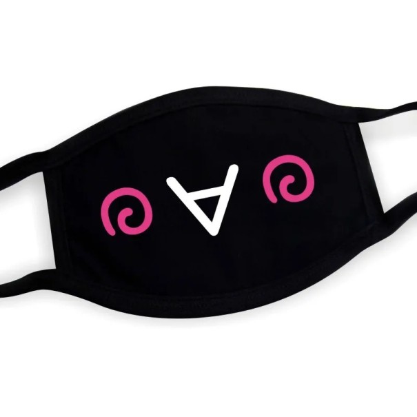 Masque d'hiver en coton noir pour le visage demi-masque unisexe avec motif drôle de bande dessinée Protection contre le froid 1