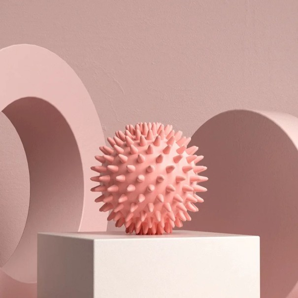 Massage rubberen bal met uitsteeksels 6 cm Egel Fasciale massage Spierontspanning Reflexologie therapie Spierregeneratie Fitness en yoga roze