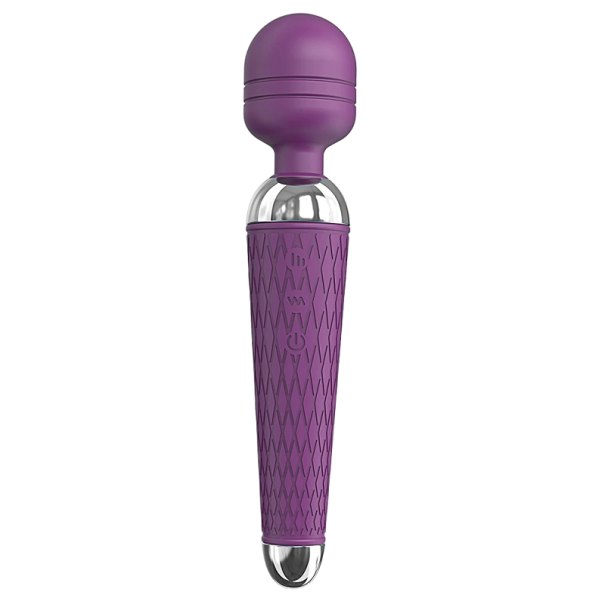 Massage Vibrationshuvud Vattentät Vibrator för klitorisstimulering 20 Vibrationsprogram 20 x 4,5 cm lila