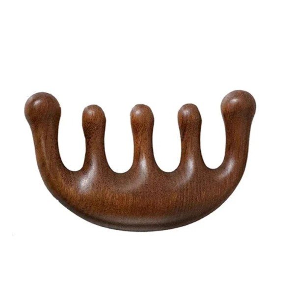 Massagekam på hårbotten 9 cm Handhållen trämassageverktyg för stimulering av hårväxt, avslappning och stresslindring 1