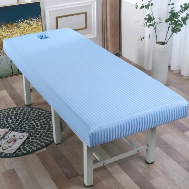 Massagelagen 190x70cm Elastisk beskyttelsesbetræk SPA Wellness Kosmetik Hygiejnisk åndbart materiale blå