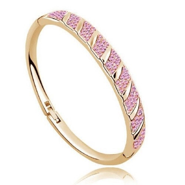 Massives Damenarmband mit Steinen H547 golden 1