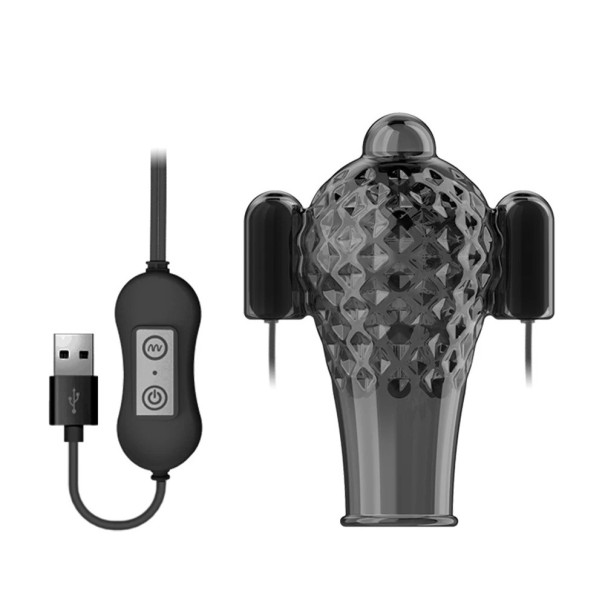 Masturbator masculin vibrator din silicon cu 20 de moduri de vibrație și control USB 10,4x5,2 cm ambalaj discret 1