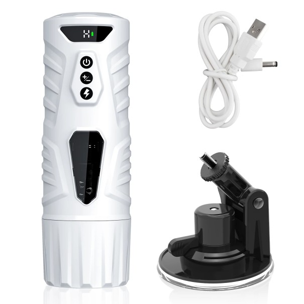 Masturbator multifuncțional cu moduri de rotație și mișcare, bază detașabilă și ventuză, încărcare USB, ambalaj discret 1