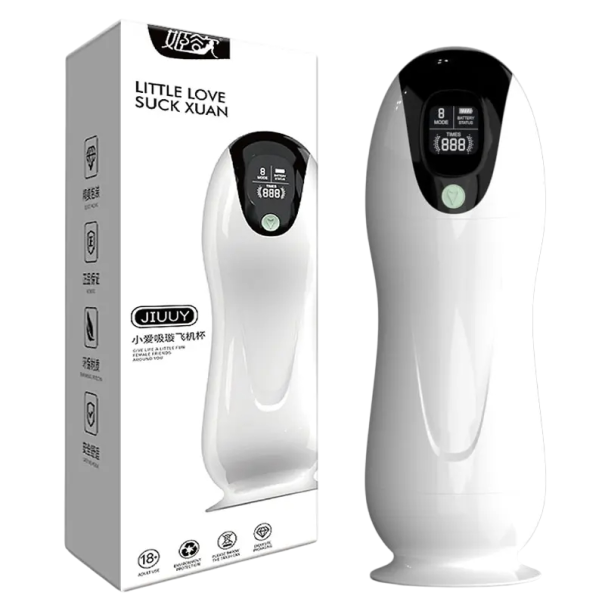 Masturbator pentru bărbați 21,5 cm cu control interactiv prin voce, moduri de vibrație și suflare, display LED, multifrecvență, încărcare USB, ambalaj discret 1