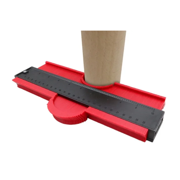 Măsură de contur pentru copiere precisă a formelor 25 cm x 3 cm Șablon profilat din plastic Dimensiuni 25,8 x 10 x 2 cm Unelte pentru meșteșugari roșu