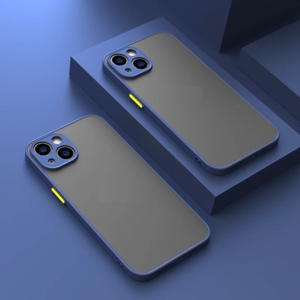 Mat beskyttende cover til iPhone 15 blå