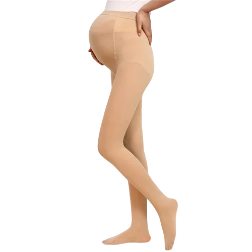 Maternity Tights Silk Tights for Pregnant Women Comfortable Elastic Tights with High Waist Adjustable Hidden Button Elastic natural