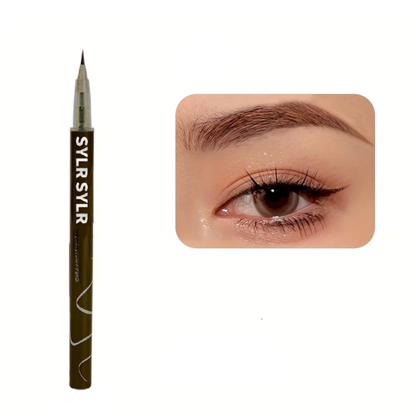 Matita per sopracciglia ultra fine e waterproof 0,008 mm Make-up a lunga durata Resistente al sudore e alle sbavature 12,5 x 0,8 cm Matita precisa ad alta pigmentazione marrone