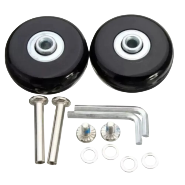Matkalaukkukiekot 50 x 18 mm 2 kpl Hiljaiset kumipyörät metalliseoksella Varaosapyörät matkalaukkuihin, mukaan lukien asennusosat 1