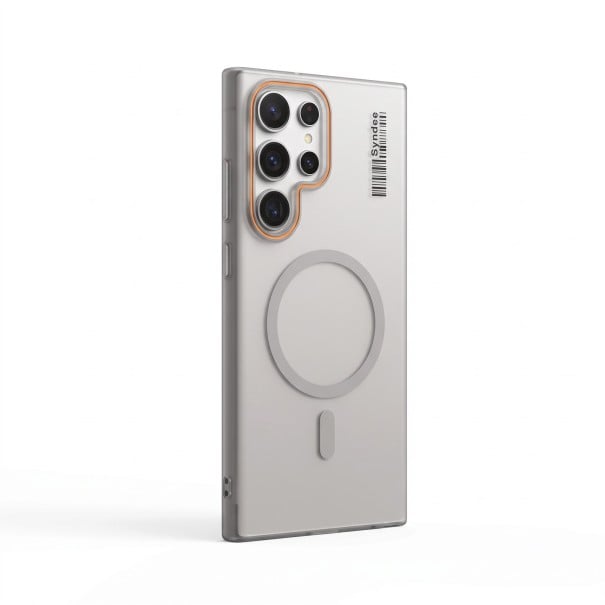 Matne priehľadný kryt na Samsung Galaxy S25+ s podporou magnetického nabíjania Polykarbonát PC Ochranný obal na mobil Na každodenné použitie sivá