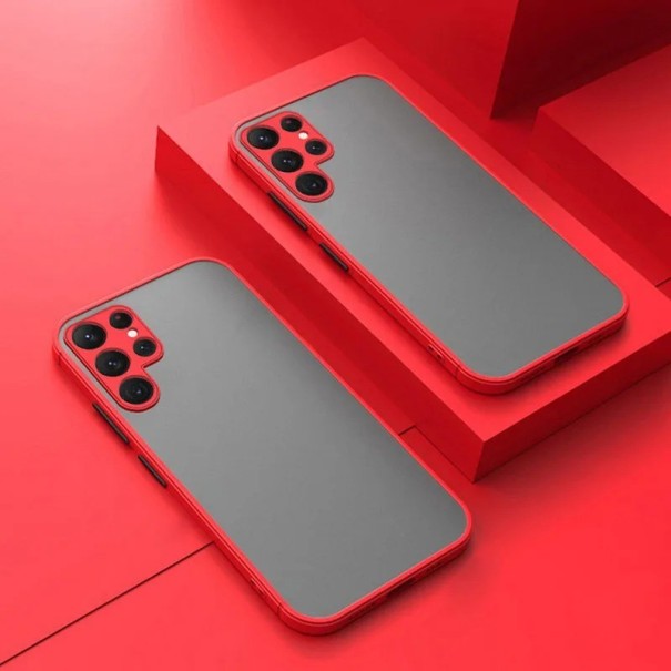 Matný ochranný kryt na Samsung Galaxy S22 Ultra B2029 červená