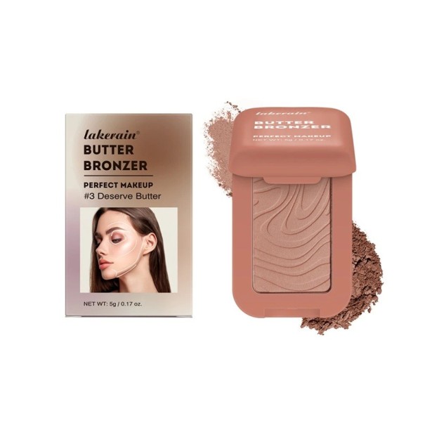 Matný voděodolný máslový bronzer 8,2 x 5 cm Hedvábně hladká vysoce pigmentovaná konturovací paletka pro stínování a zvýraznění rysů 3