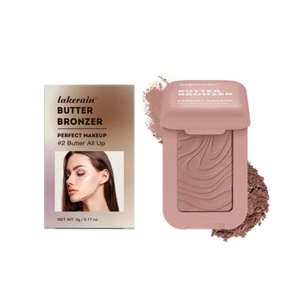 Matný vodoodolný máslový bronzer 8,2 x 5 cm Hodvábne hladká vysoko pigmentovaná kontúrovacia paletka na tienenie a zvýraznenie rysov 2