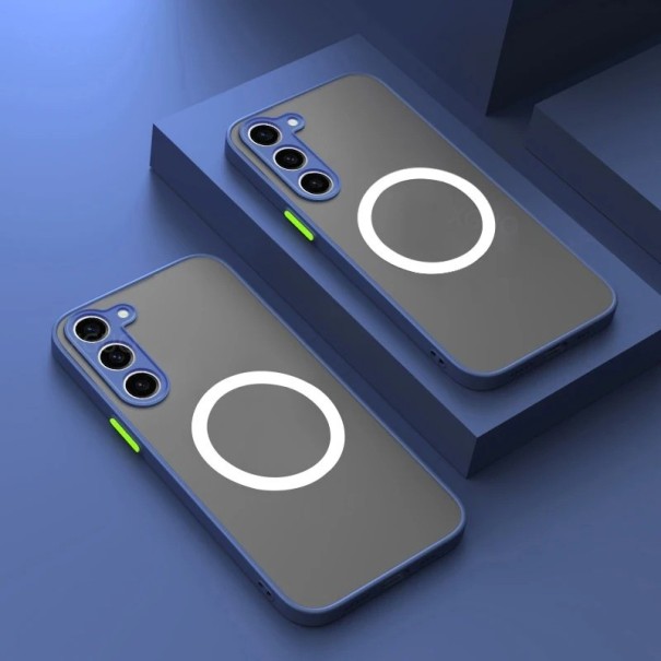 Matowe etui ochronne ze wsparciem MagSafe do Samsunga Galaxy S23 Ultra niebieski