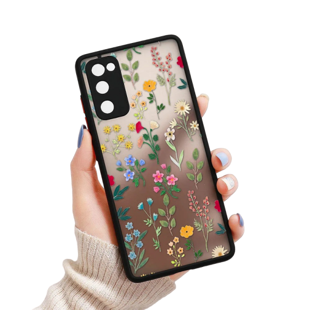 Matowe, przezroczyste etui z kolorowym motywem kwiatowym do telefonu Samsung Galaxy S20 FE 2022 1