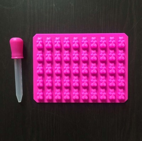 Matrita din silicon pentru gheata sub forma de ursuleti roz închis