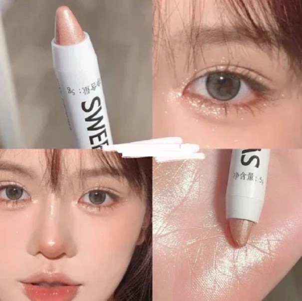 Matta eyeliners Glitter ögonskuggor Ljusande eyeliner penna Champagne Pearl