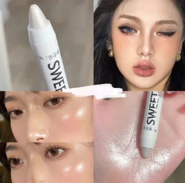 Matta eyeliners Glitter ögonskuggor Ljusande eyeliner penna White Pearl