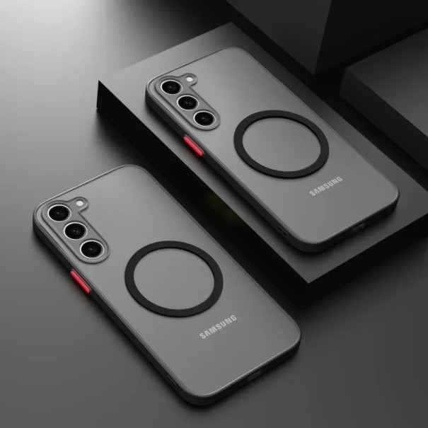 Matte beschermhoes met MagSafe-ondersteuning voor Samsung Galaxy S22 Ultra zwart