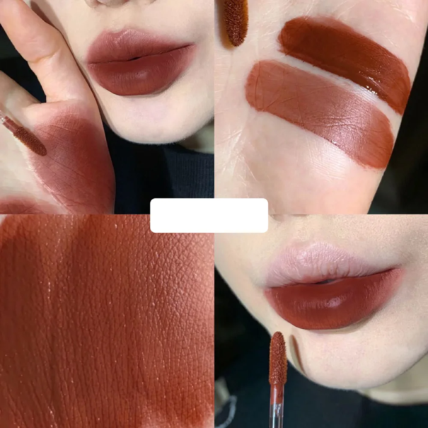Matte flydende læbestift i kanin vedhæng Original kosmetisk tilbehør Langtidsholdbar farve Sødt gave til kvinder Red Brown