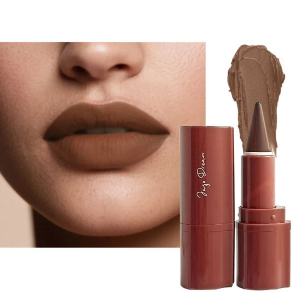 Matte läppstift och läpppenna 2i1 3 g Kosmetisk hjälpmedel för sminkning Framhäva läppar Fin textur Långvarig makeup 76,5 x 26 mm 1