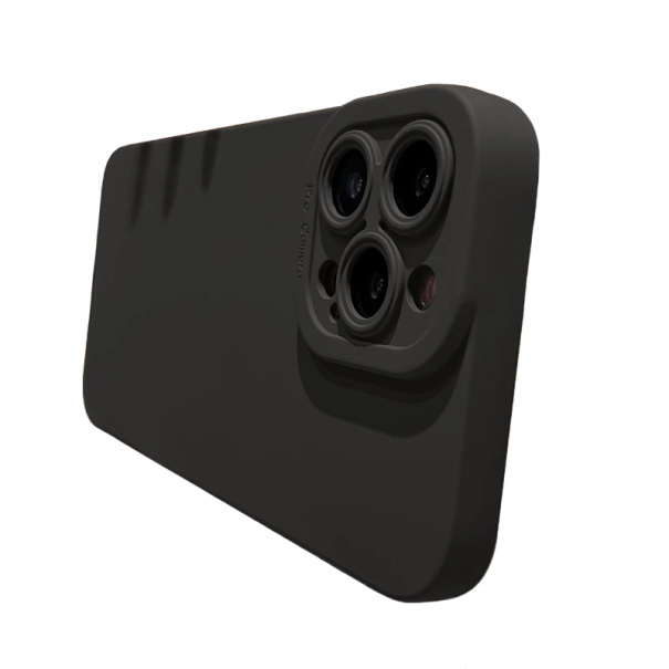 Matte siliconen case met lensbescherming voor iPhone 15 zwart