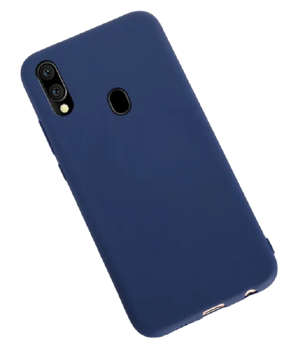 Matte Silikonhülle für Samsung Galaxy A20e dunkelblau