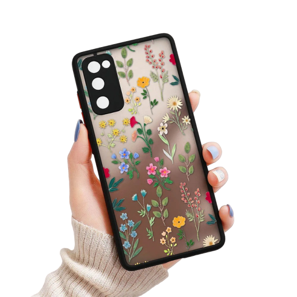 Mattes transparentes Cover mit buntem Blumenmotiv für Samsung Galaxy S20 FE 2022 1