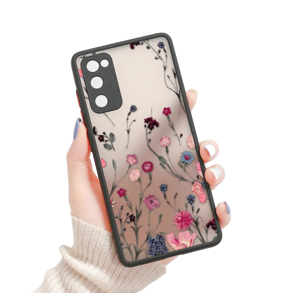 Mattes transparentes Cover mit dem Motiv Wiesenblumen für das Samsung Galaxy S22 Ultra 1