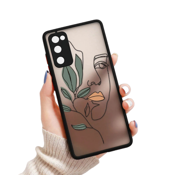 Mattes, transparentes Cover mit weiblichem Gesichtsmotiv für das Samsung Galaxy S20 FE 2022 1