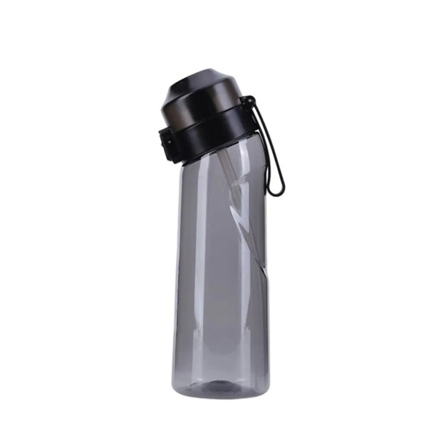 Maustettu vesipullo 650ml urheilullinen infuusiopullo maustetulle vedelle, nesteytyspullo hedelmä- ja yrttisuodattimella, ergonominen muotoilu, vuotamaton kansi musta