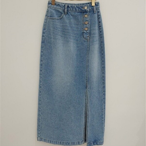 Maxi-denimnederdel til kvinder S