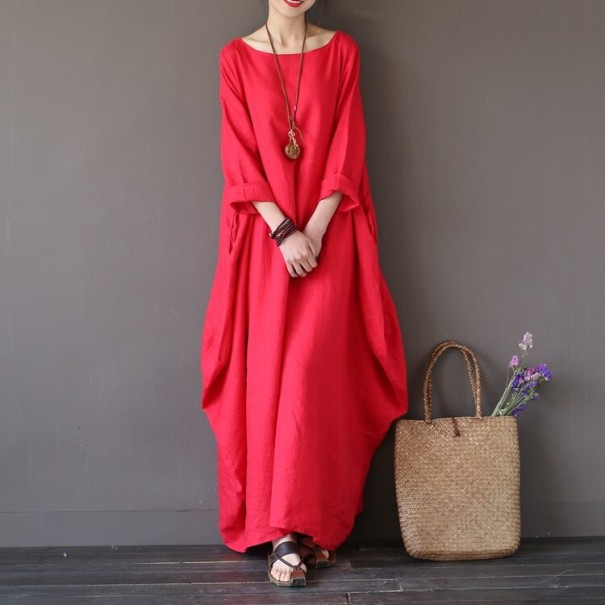 Μάξι φόρεμα μεγάλων μεγεθών κόκκινο 4XL