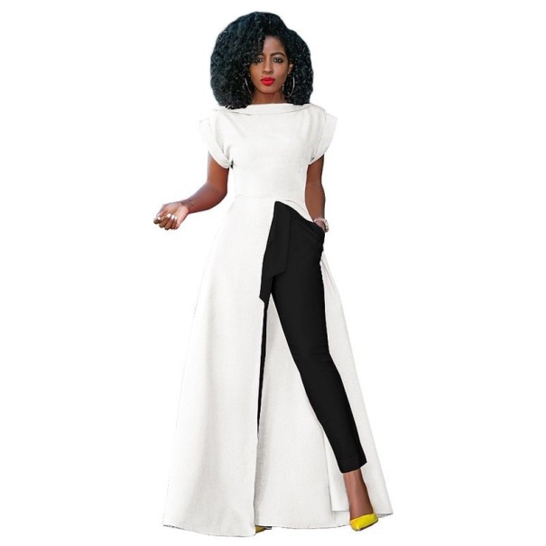 Maxi šaty s rozparkom biela XS